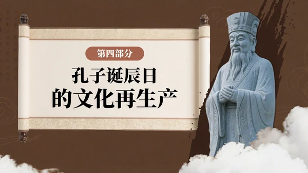 棕色简约风孔子诞辰PPT模板