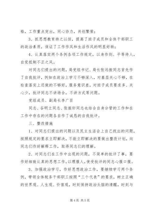 学习两个条例民主生活会情况报告 (2).docx