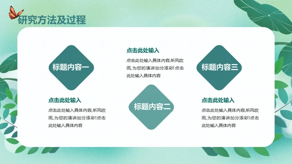 开题报告毕业答辩清新通用PPT母版