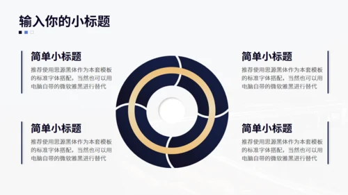 简约大气蓝金色企业工作汇报动态通用PPT模板