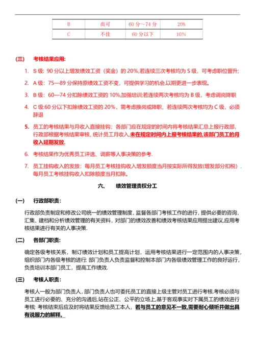 魔方传媒公司绩效考核管理制度(初稿稿).docx