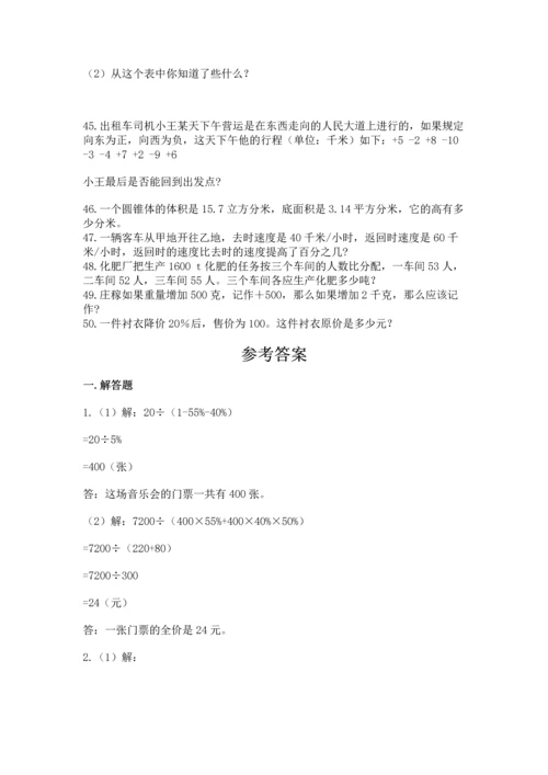 小升初数学应用题50道（word）.docx