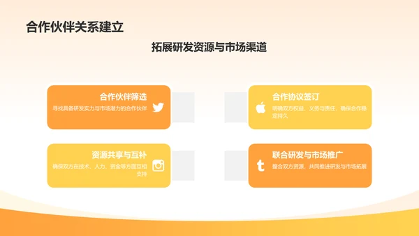 橙色渐变机械零部件研发计划PPT模板