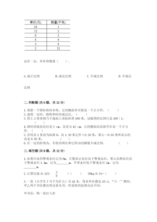 重庆市江津市六年级下册数学期末测试卷完整.docx