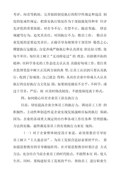 执行力是实现企业战略目标必要保障