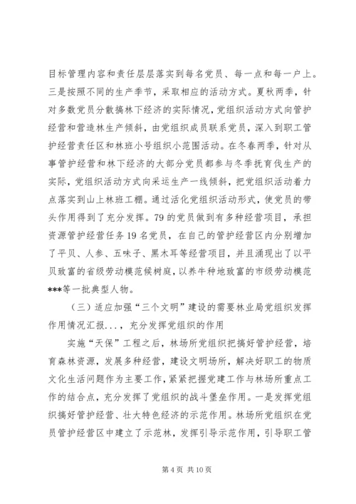 林业局党组织发挥作用情况汇报 (6).docx