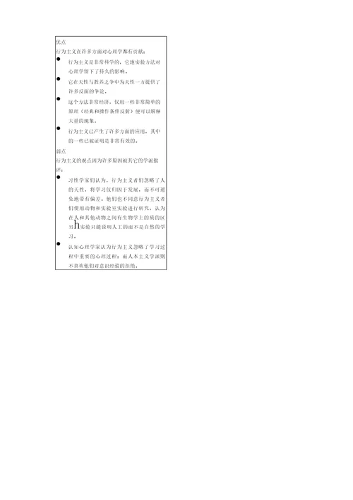 心理学各个流派治疗优缺点总结