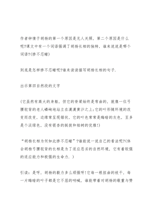 西师大版小学五年级语文下册《胡杨赞》教案.docx