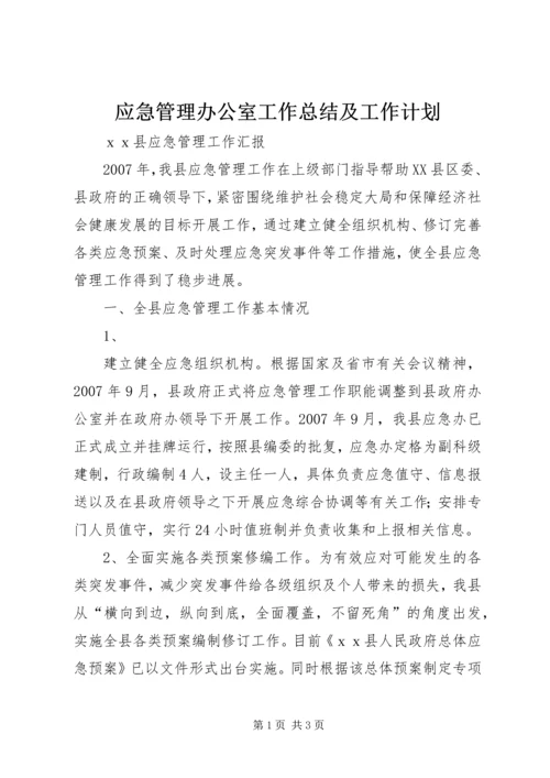 应急管理办公室工作总结及工作计划.docx