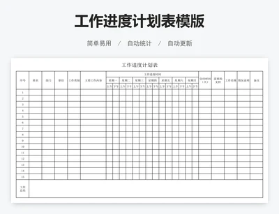 工作进度计划表模版