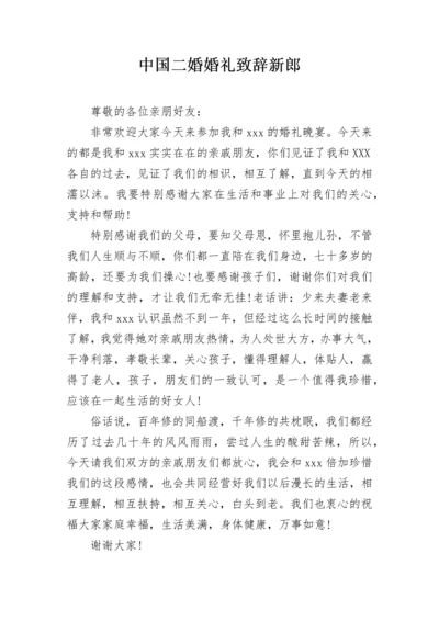 中国二婚婚礼致辞新郎.docx