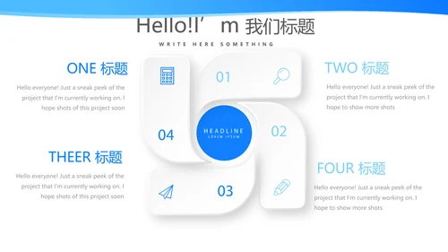 蓝色简约主治医师述职报告动态PPT封含PS