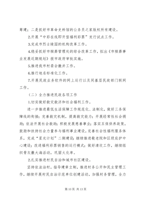 市民政局工作总结及工作计划.docx