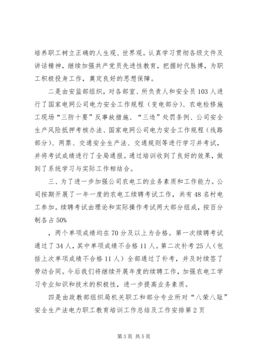 电力职工教育培训工作总结及工作安排 (2).docx