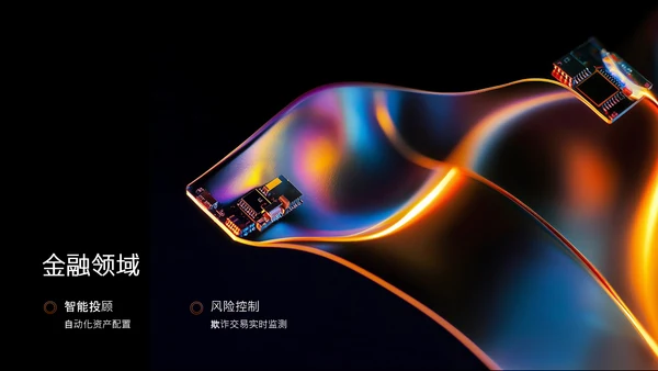 多色渐变简约高级质感人工智能PPT模板
