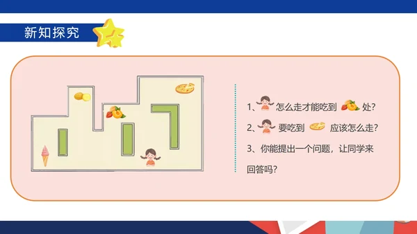 卡通记事本一年级数学《位置》课件PPT模板