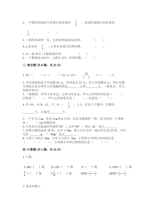 宁安市六年级下册数学期末测试卷（夺冠系列）.docx