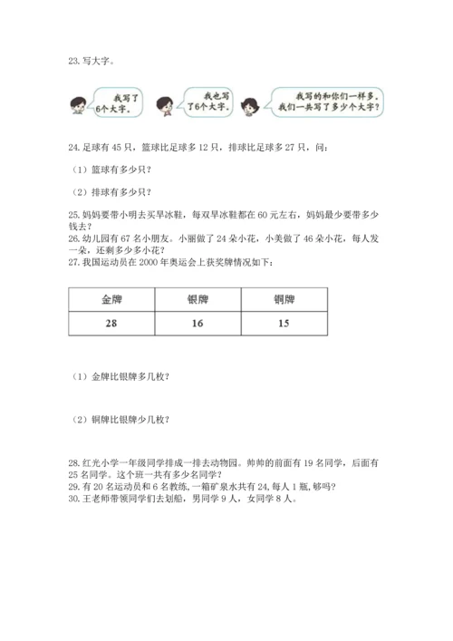 二年级上册数学应用题100道精品【有一套】.docx