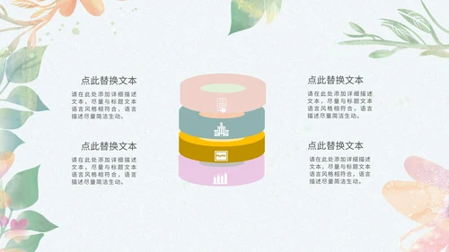 小清新浅色系员工新年汇报模版PPT模板