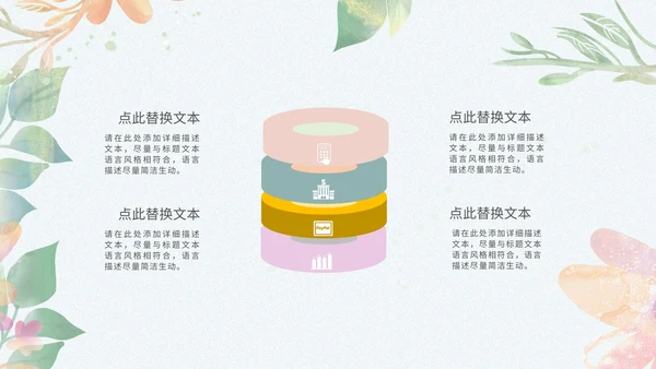 小清新浅色系员工新年汇报模版PPT模板