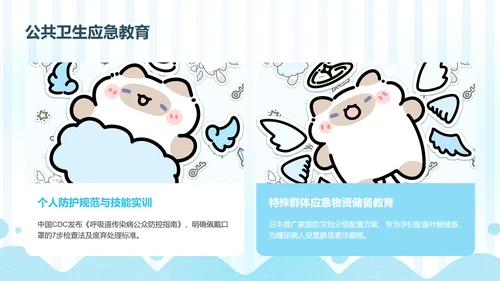 卜卜猫蓝色卡通风生命教育通用模版
