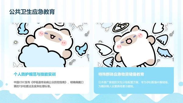 卜卜猫蓝色卡通风生命教育通用模版