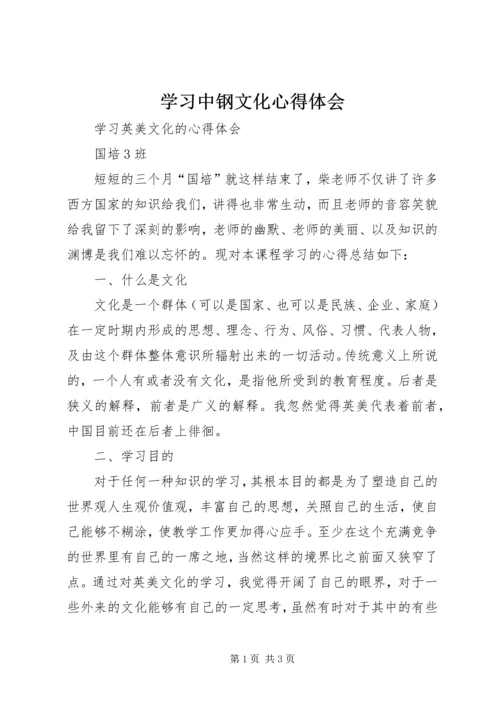 学习中钢文化心得体会 (3).docx