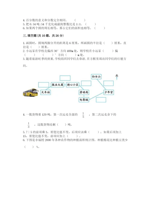 2022六年级上册数学《期末测试卷》含完整答案【必刷】.docx