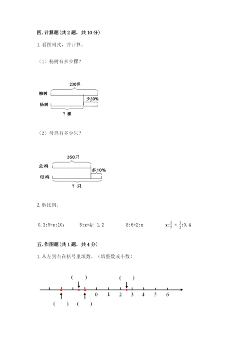 冀教版六年级下册数学期末测试卷加精品答案.docx