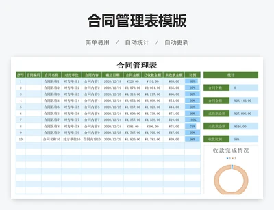 合同管理表模版