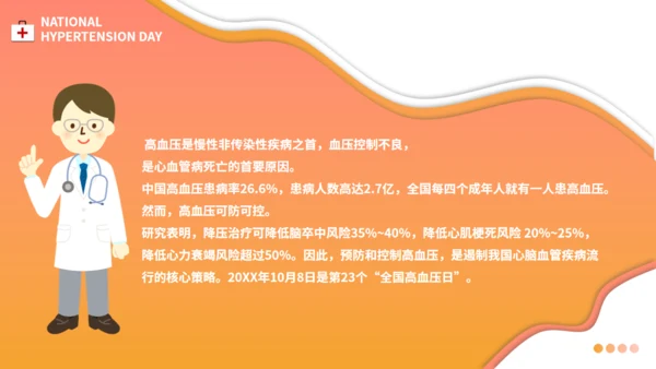 全国高血压日防法知识通用PPT模板