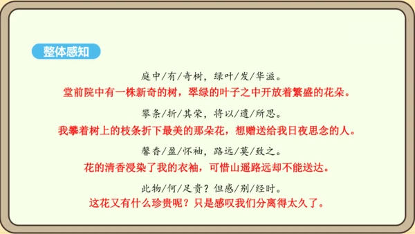 八年级语文上册第三单元课外古诗词诵读 庭中有奇树 课件
