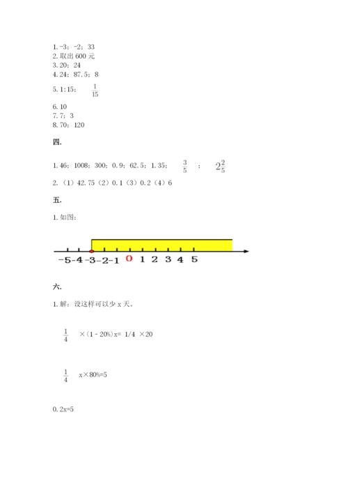 人教版六年级数学小升初试卷及完整答案（夺冠）.docx