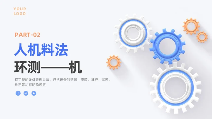 蓝色月度汇报工作汇报工作报告医疗科技简约通用人机环测人机料法环