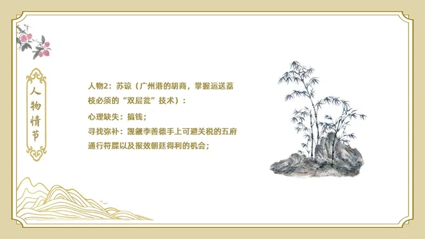 白色金色边框中国风长安的荔枝好书推荐PPT读书分享