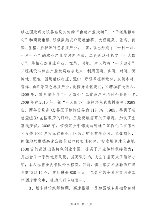 乡镇领导履职及廉洁从政工作报告.docx