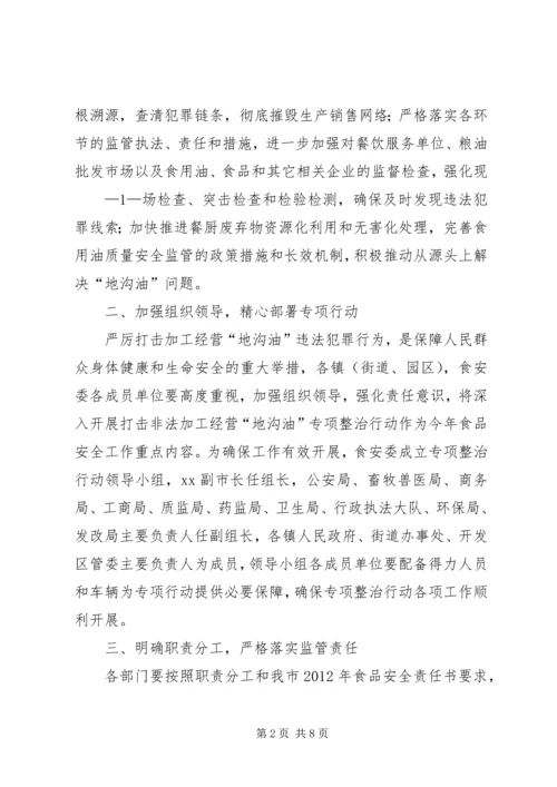 城东镇关于严厉打击“地沟油”违法犯罪专项工作的情况汇报 (4).docx