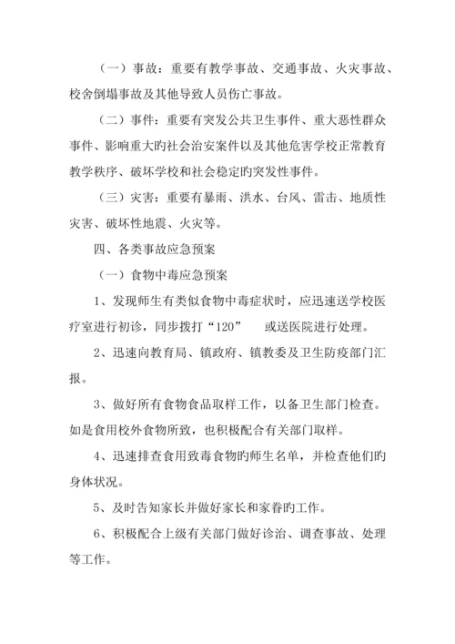 2023年学校各类事故应急预案.docx