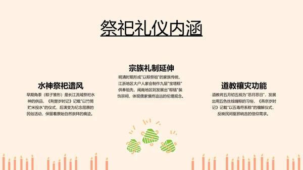 绿色创意几何中国传统美食粽子介绍介绍PPT模板