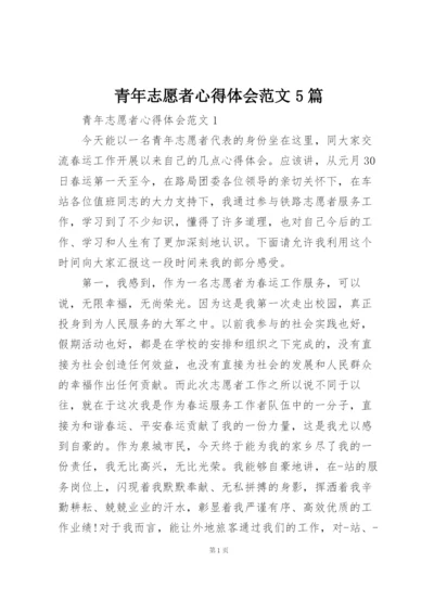 青年志愿者心得体会范文5篇.docx