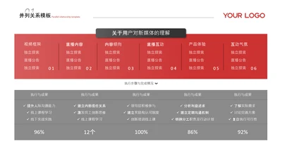 黑红简约风并列关系页
