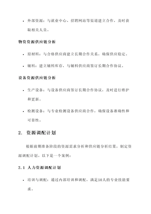 生产资源保障工作方案