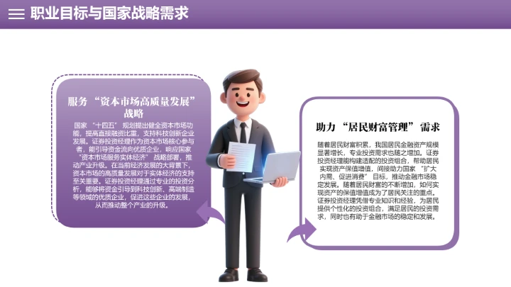 会计学专业大学生职业生涯规划职业生生涯发展展示PPT模版