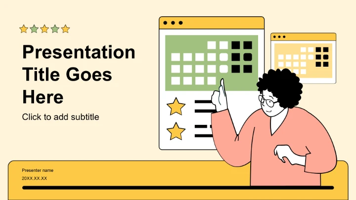 黄色插画风班委竞选