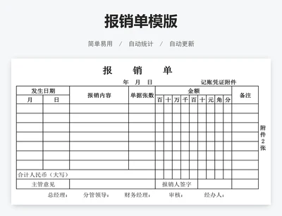 报销单模版