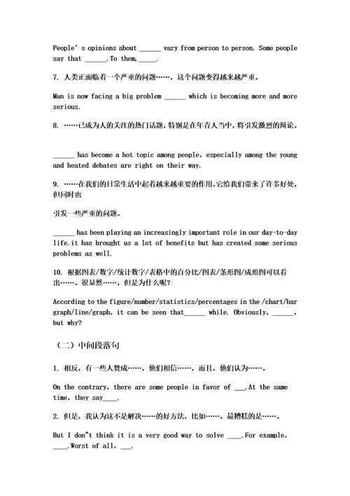 大学英语四级作文常用句型00002