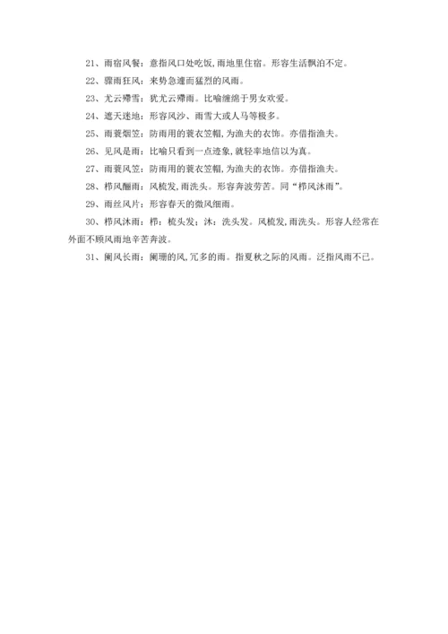 关于雨的四字成语.docx