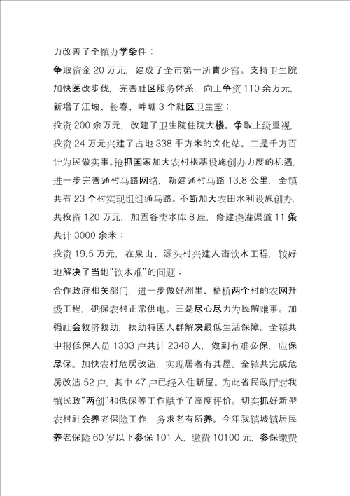 乡镇镇长年度工作总结某镇镇长年度工作任职报告