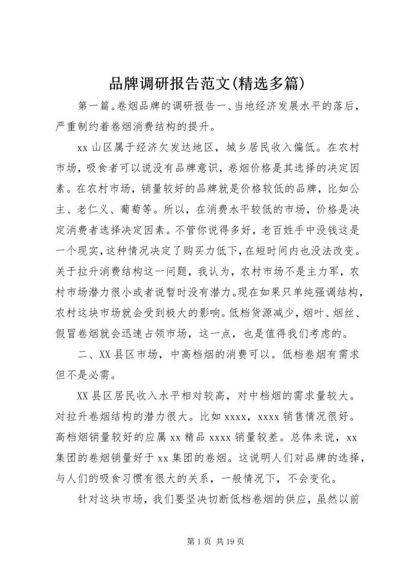 品牌调研报告范文(精选多篇).docx