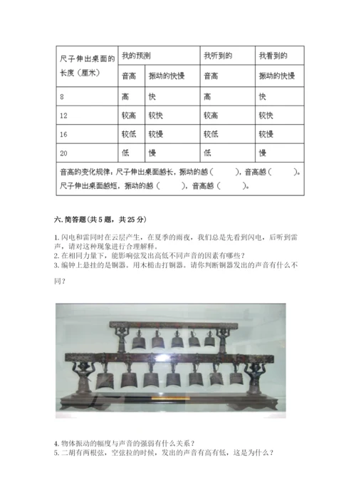 教科版科学四年级上册第一单元声音测试卷（夺冠）.docx